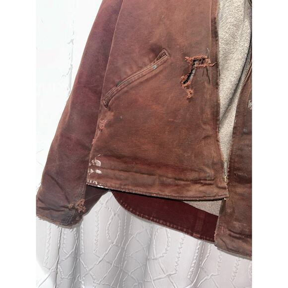 Carhartt men medium canvas, Sherpa, hooded jacket - Picture 3 of 9